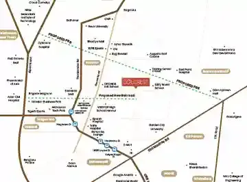 Bricks and Milestones Solcrest location map, Hennur